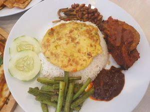 Nasi lemak! The vegan egg was so good.  at Gopal's The Holy Cow in East Singapore