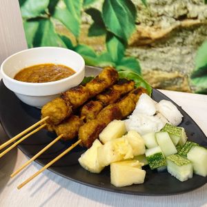 Satay  at Gopal's The Holy Cow in East Singapore