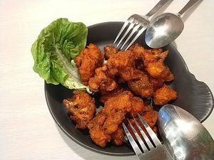 Gobi 65 (cauliflower fritters) at Gopal's The Holy Cow in East Singapore