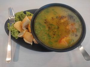 With bread (french loaf) at Gopal's The Holy Cow in East Singapore