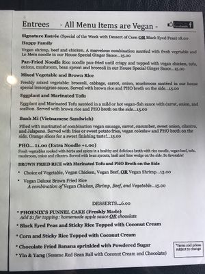 Menu 2 at Phoenix Garden in Richmond