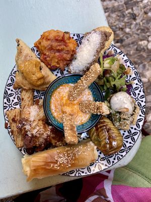 Ooooh; hello mixed plate!  at Annie's in Rhodes