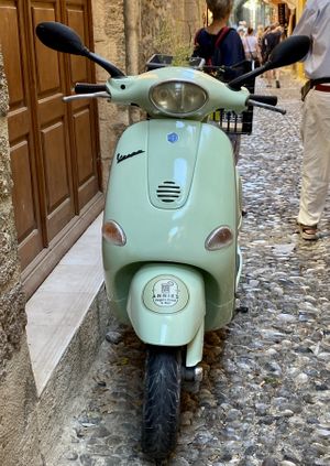 Parked outside    at Annie's in Rhodes