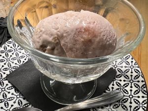 Strawberry cheesecake ice cream   at Annie's in Rhodes