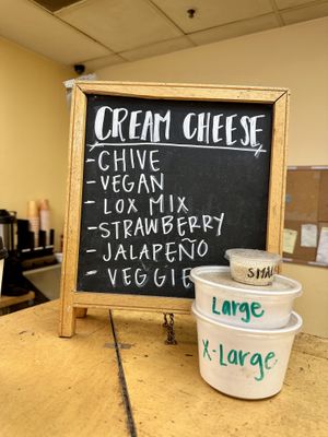 Cream Cheese Menu  at The Bagel Factory in Torrance