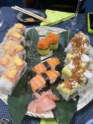 Futuristic chicken, vegan tuna, nigiri  at Aloisi Sushi Gourmet in Pescara