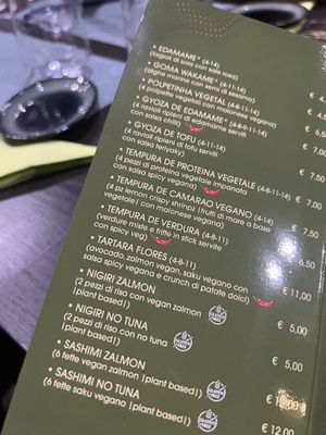 Menu vegano  at Aloisi Sushi Gourmet in Pescara