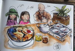 Sketch by Anna at Quoc Linh Eco Village Retreat in Hoi An