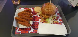 Burger and chicken tenders  at The Saucy Cow in Dublin