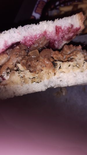 Christmas sandwich close up at The Saucy Cow in Dublin