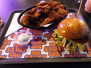 Space cowboy and oyster mushrooms at The Saucy Cow in Dublin