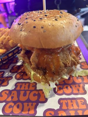 Fried Oyster mushroom burger   at The Saucy Cow in Dublin