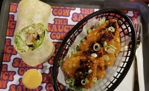 The Caesar Wrap & something hash browns @ The Saucy Cow at The Saucy Cow in Dublin