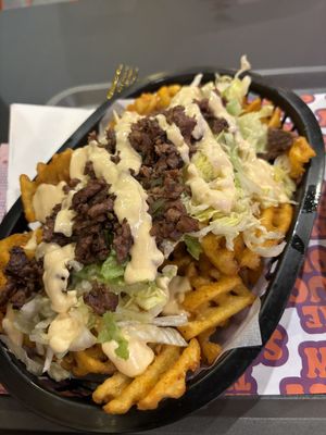 Waffle loaded fried   at The Saucy Cow in Dublin