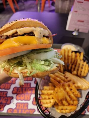 Classic burger at The Saucy Cow in Dublin