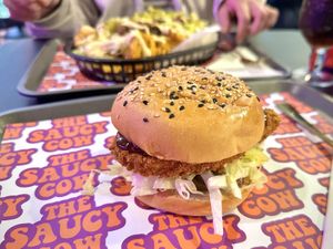 BBQ chicken burger  at The Saucy Cow in Dublin