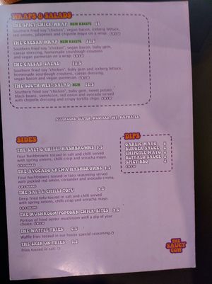 Menu as of July 2024 at The Saucy Cow in Dublin