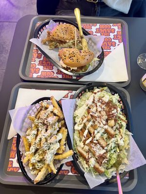 Secret Saucy Mushroom Burger and Garlic Parm Fries 😍  at The Saucy Cow in Dublin