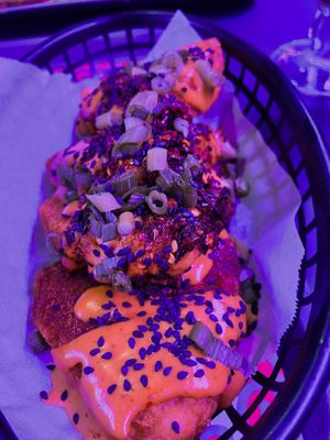 Salt and chilli hash browns at The Saucy Cow in Dublin