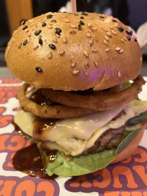Bbq buckfast burger  at The Saucy Cow in Dublin