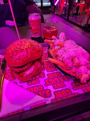 The most delicious burger I ever had! at The Saucy Cow in Dublin