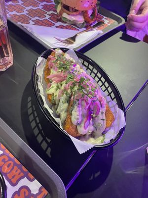 Avocado crema hashbrowns   at The Saucy Cow in Dublin