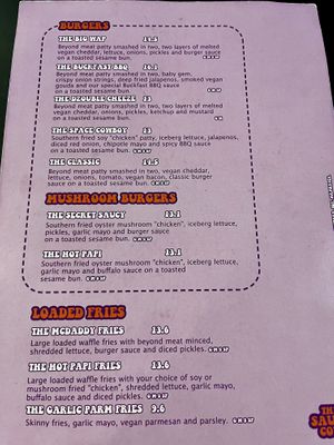 Menu  at The Saucy Cow in Dublin