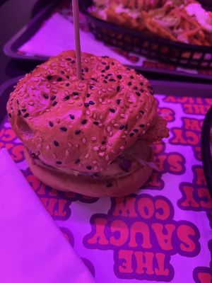 Cowboy burger  at The Saucy Cow in Dublin