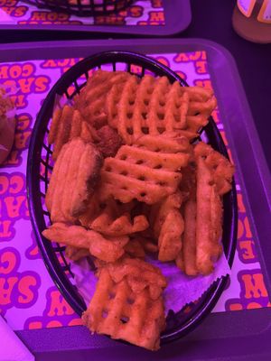 Waffle fries  at The Saucy Cow in Dublin