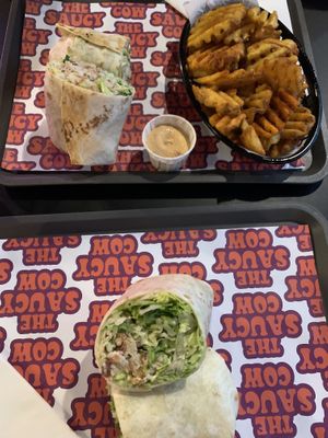 Waffle fries and wraps   at The Saucy Cow in Dublin