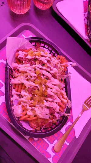 Beyond straps with waffel potatoe at The Saucy Cow in Dublin