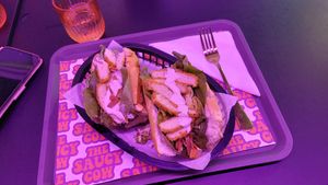 Burger style chicken at The Saucy Cow in Dublin
