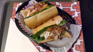 Parm chick*n roll at The Saucy Cow in Dublin