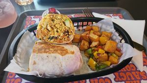 Salt and chilli breakfast burrito at The Saucy Cow in Dublin