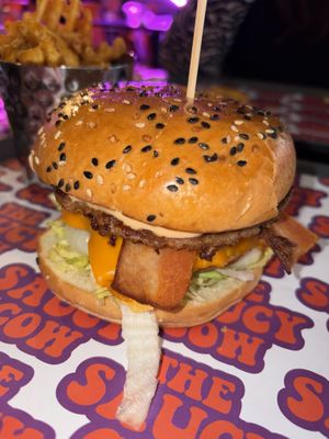 classic burger  at The Saucy Cow in Dublin