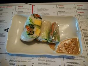 vegan spring rolls with mango at MoschMosch - Europa-Allee in Frankfurt