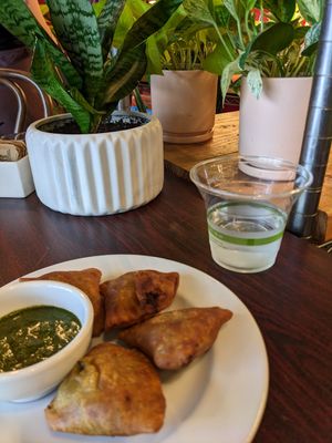 Samosas at Mae Mae Café in Bronx