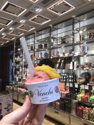 Rasperry & Mango Ice cream  at Venchi in Florence