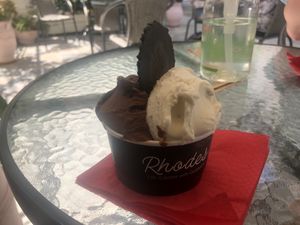 Chocolate and almond mix  at Gelatiamo in Rhodes