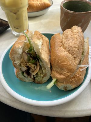 Mushroom bahn mi  at Cicada Coffee Bar in Cambridge