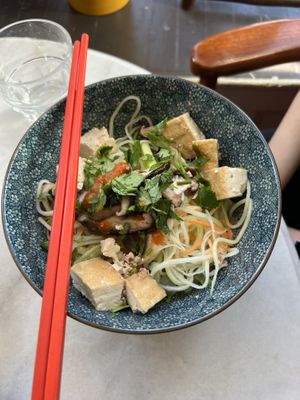 Mush noodles salad  at Cicada Coffee Bar in Cambridge