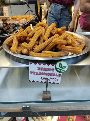 Regular churros at Xurreria Trebol in Barcelona