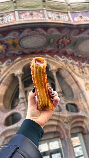 Chocolate filling   at Xurreria Trebol in Barcelona