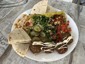Falafel plate  at Cvi Parkas in Vilnius