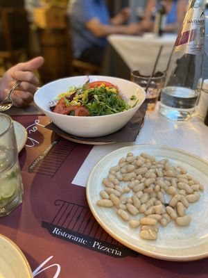 White beans front and salad rear  at Lorenzo de' Medici in Florence