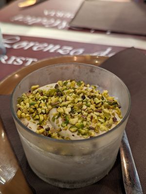 Vegan pistacchio dessert at Lorenzo de' Medici in Florence