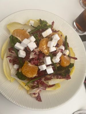 Blood orange and vegan feta salad at Southsea Beach Cafe in Southsea