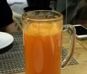 Carrot juice at Jing Fun Vegetarian in Beijing