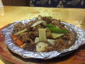 Mock meat casserole. Delicous.  at Beijing Zheng Long Zhai in Beijing