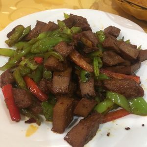 Faux meat dish at Beijing Zheng Long Zhai in Beijing